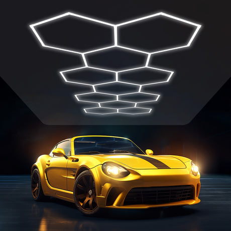 LED Hexagon Garage Lights 11 hex front size