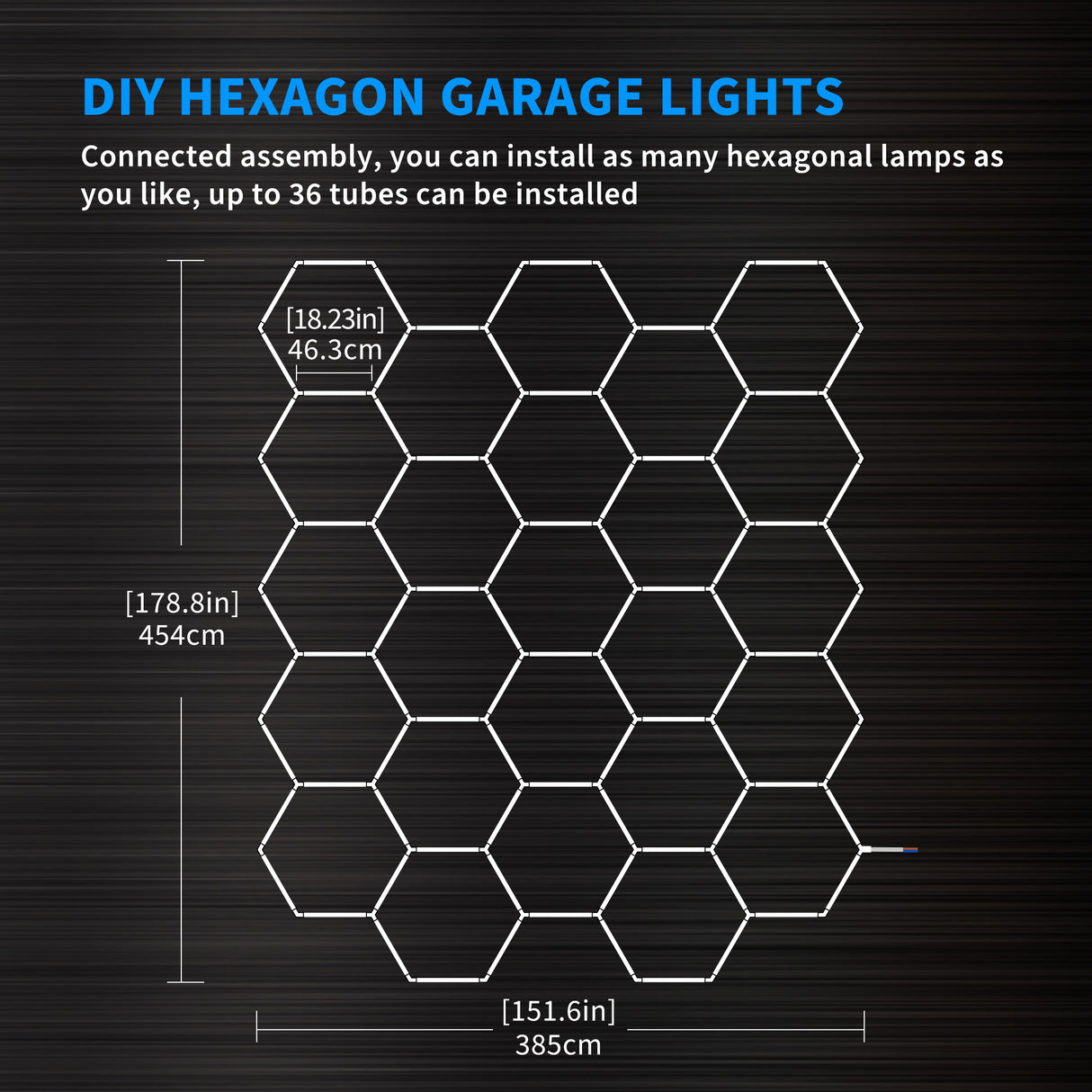 Details of Hexagon Garage Lights 25 hex