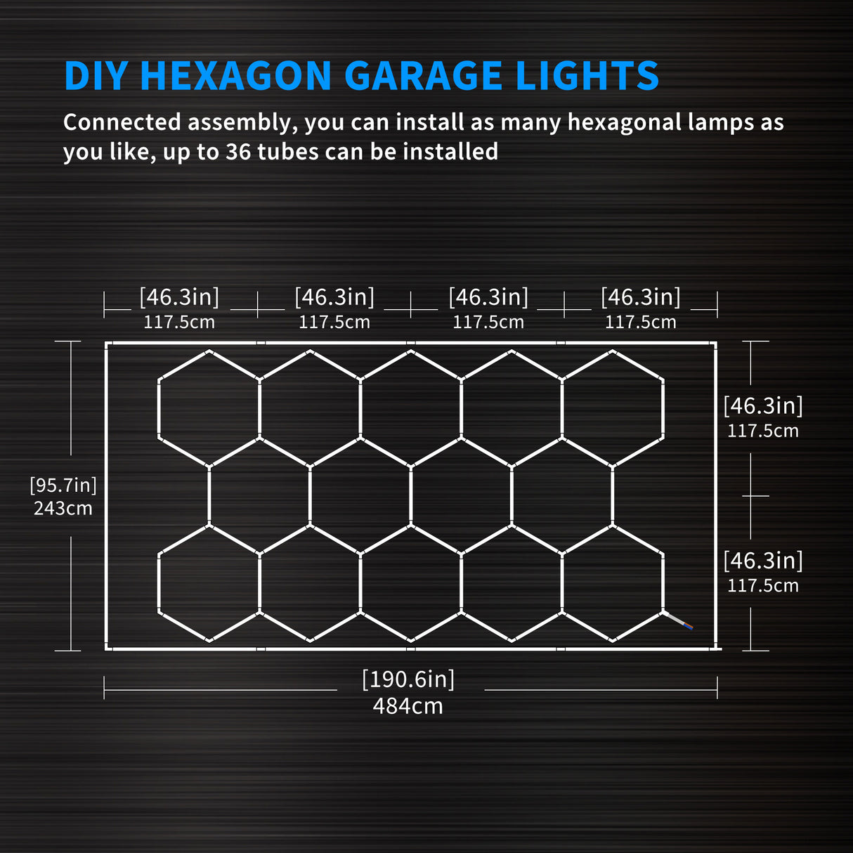 Details of Hexagon Garage Lights  14 hex