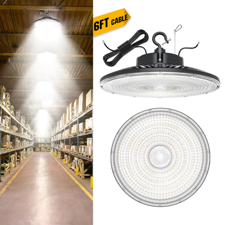 detail of Black UFO High Bay LED Lights