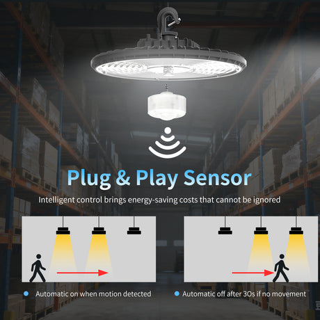 Super Bright UFO LED High Bay ,230W  (36000 Lumens) ,Selectable Wattage &CCT Adjustable, 120-277V, Energy Saving Industrial Lighting