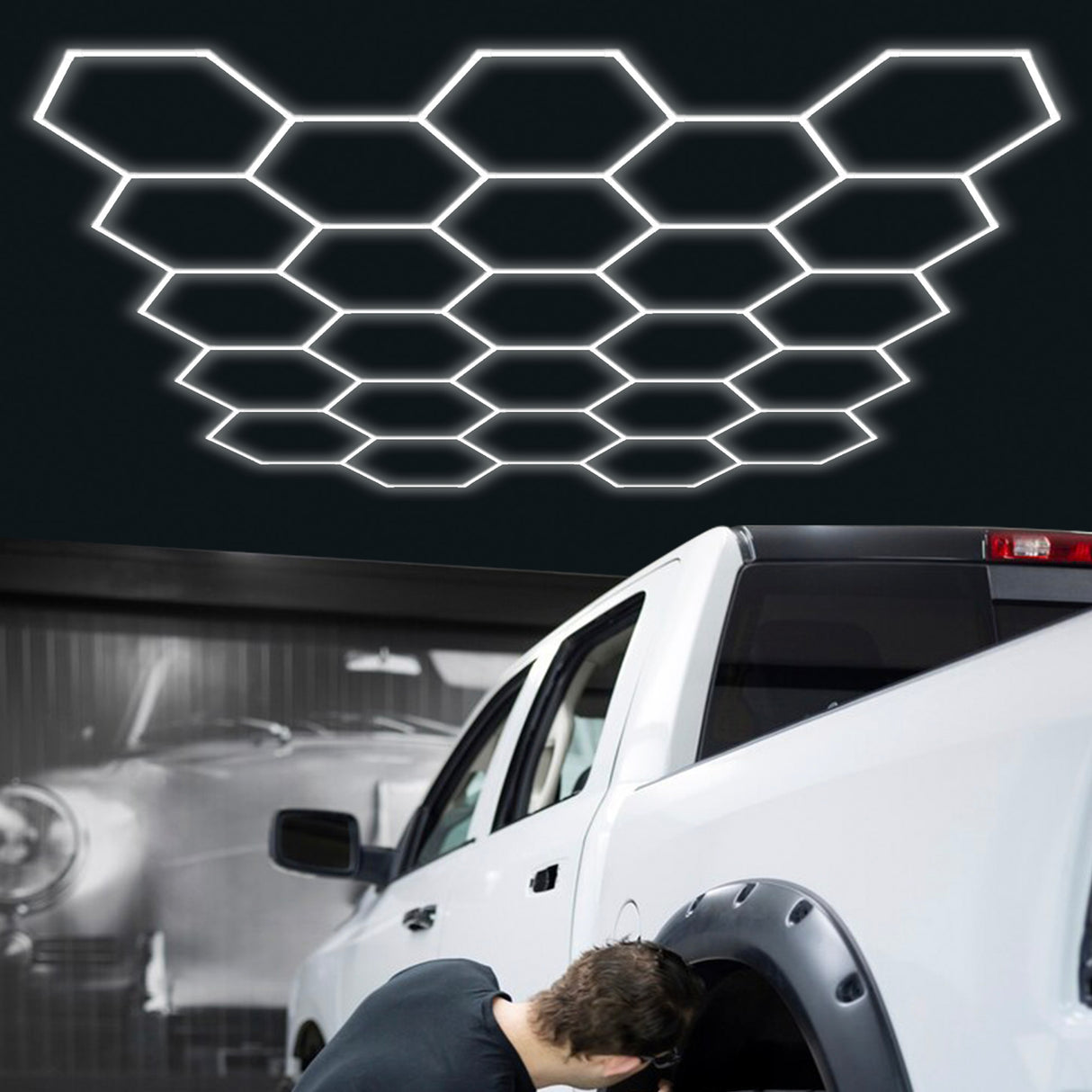 Usage of Hexagon Garage Lights 25 hex in garage