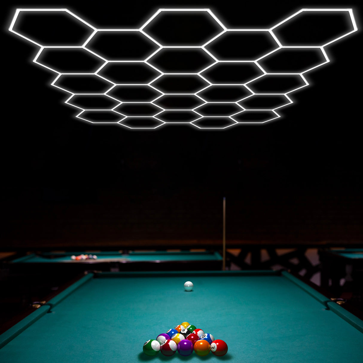 Usage of Hexagon Garage Lights 25 hex in pool room