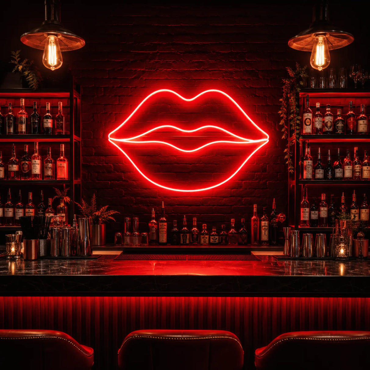 Red Lips LED Neon Sign