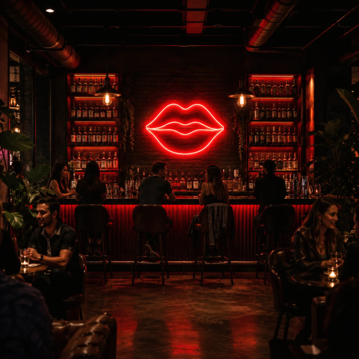Red Lips LED Neon Sign