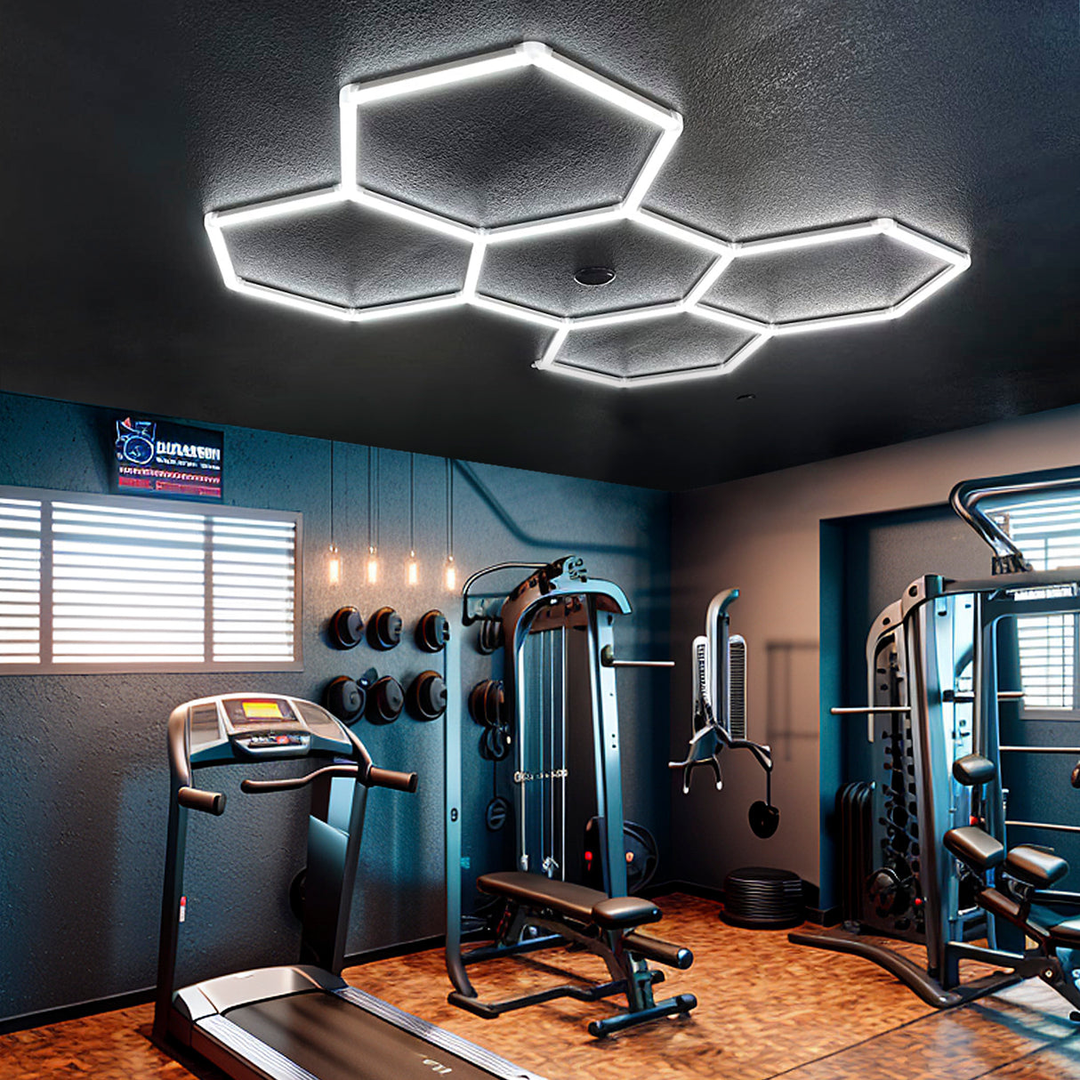 LED Hexagon Garage Lights 5 hex