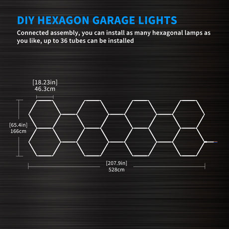 Details of LED Hexagon Garage Lights 11 Hex
