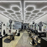 usage  of Hexagon Garage Lights 14 hex in  barber's store