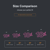 18th birthday neon sign size comparison from 18 to 30 inches