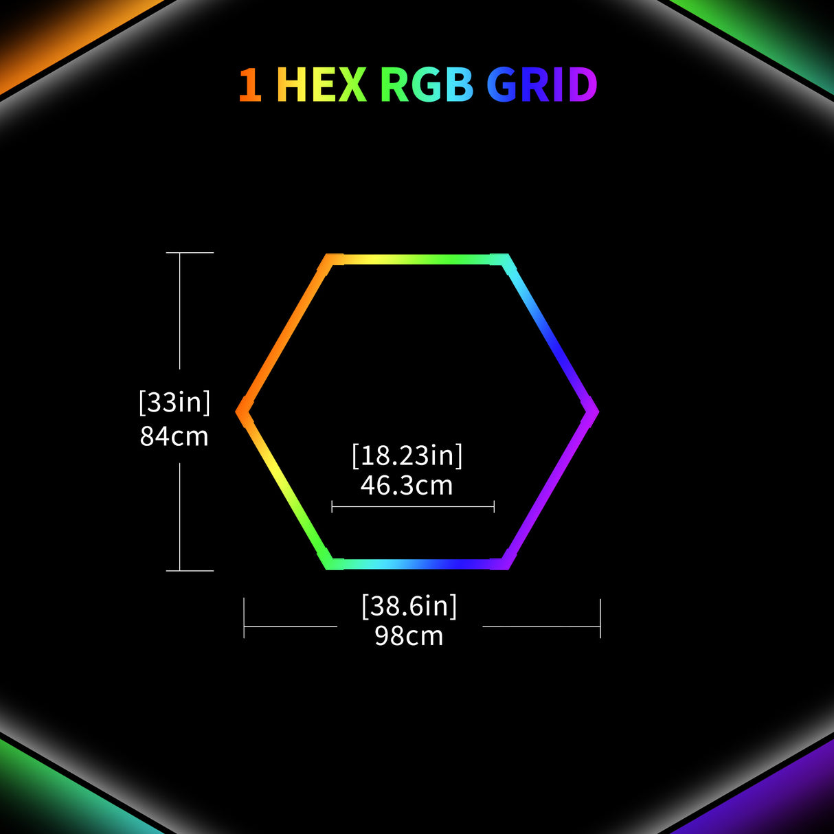 Details of Color RGB LED Hexagon Lights 1 Hex