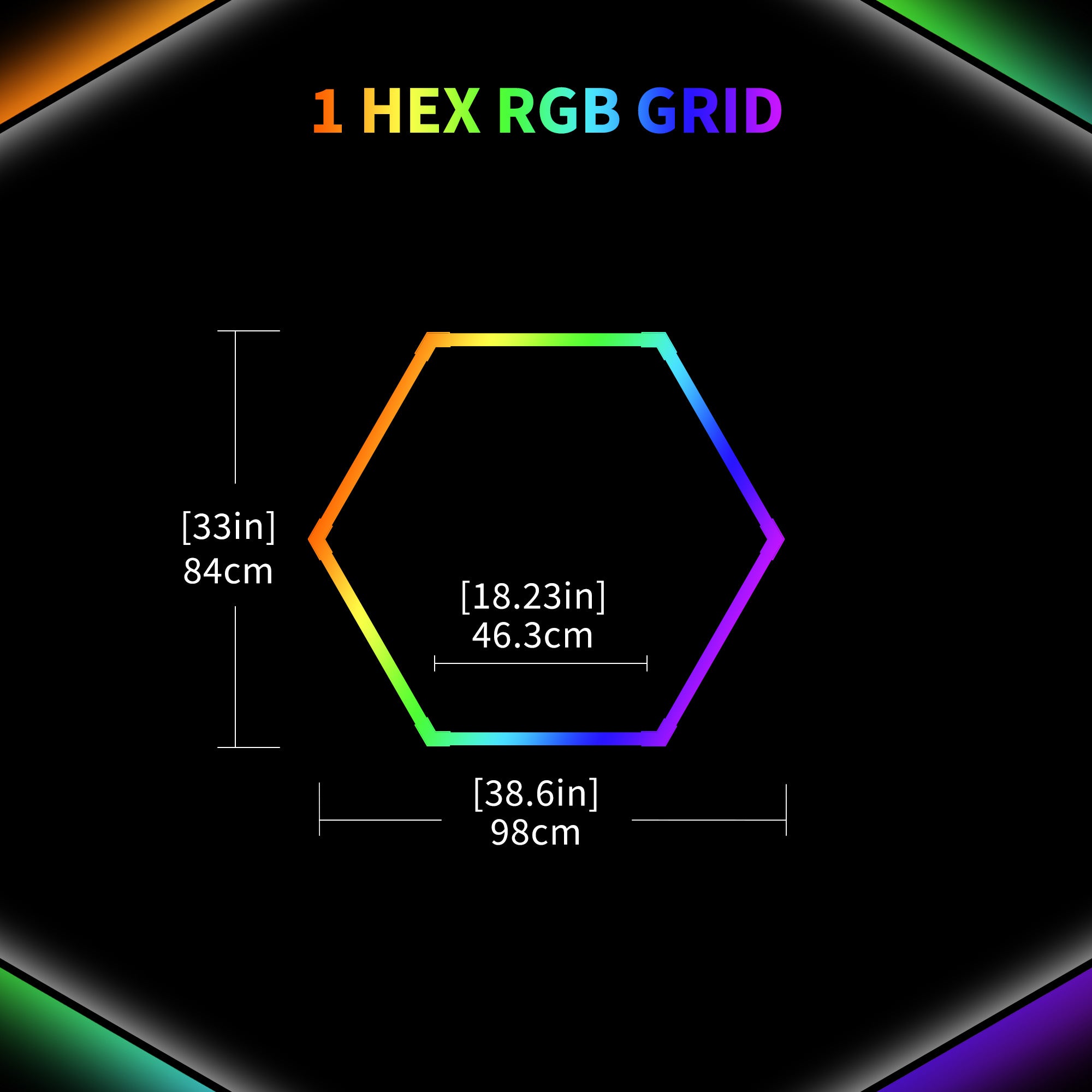 Details of Color RGB LED Hexagon Lights 1 Hex