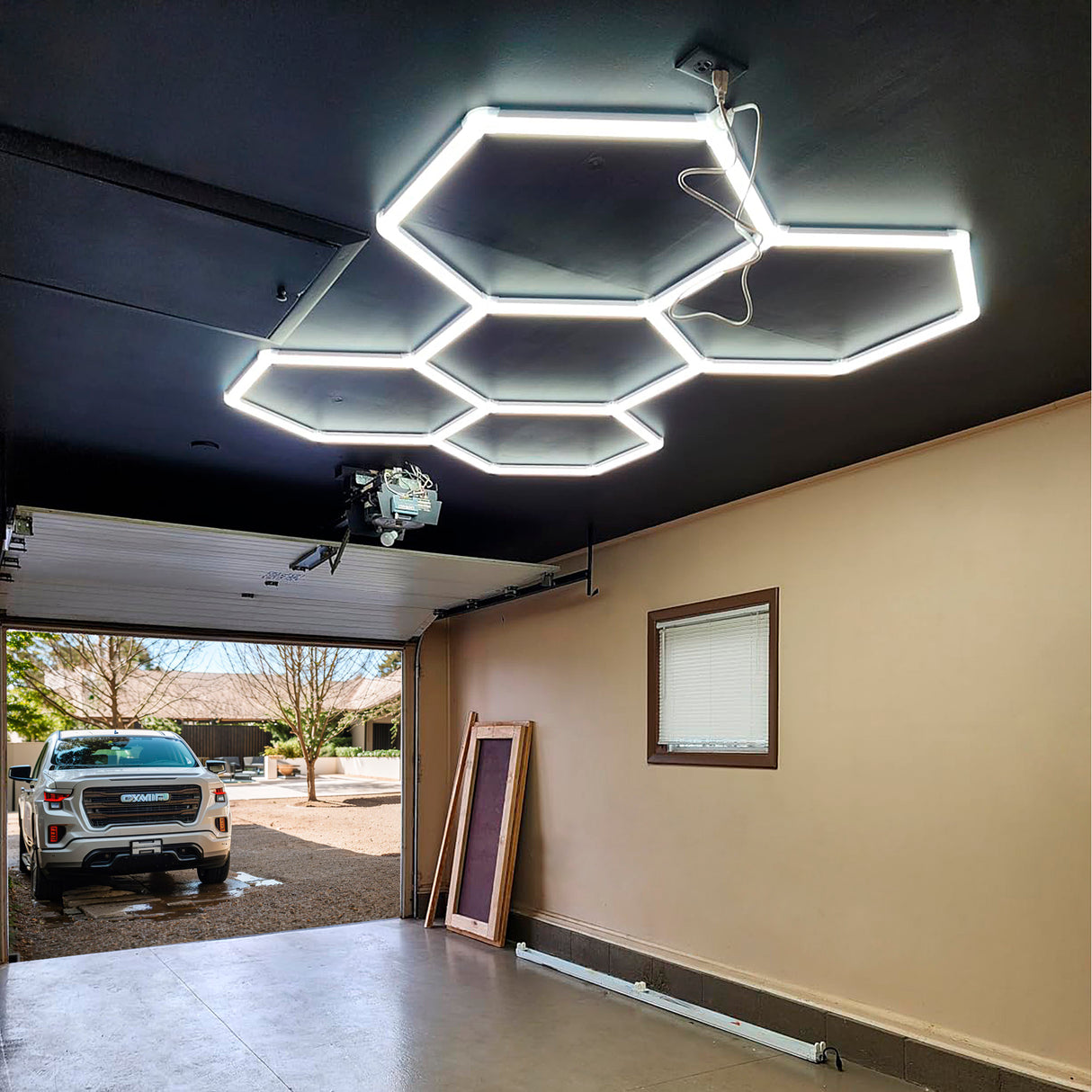 LED Hexagon Garage Lights 5 hex