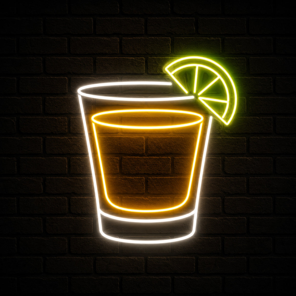 Bourbon Whiskey Shot Glass LED Neon Sign