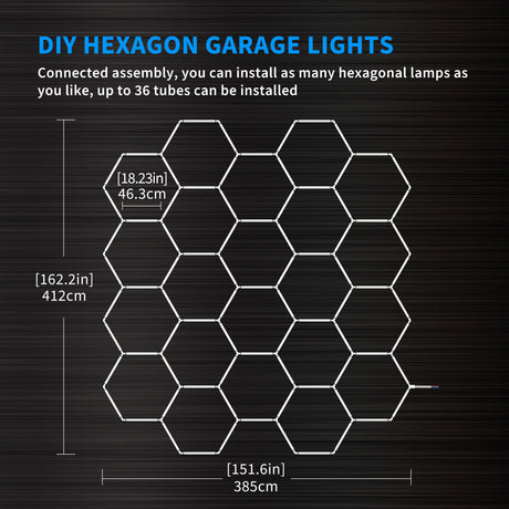 Details of Hexagon Garage Lights  22 hex 