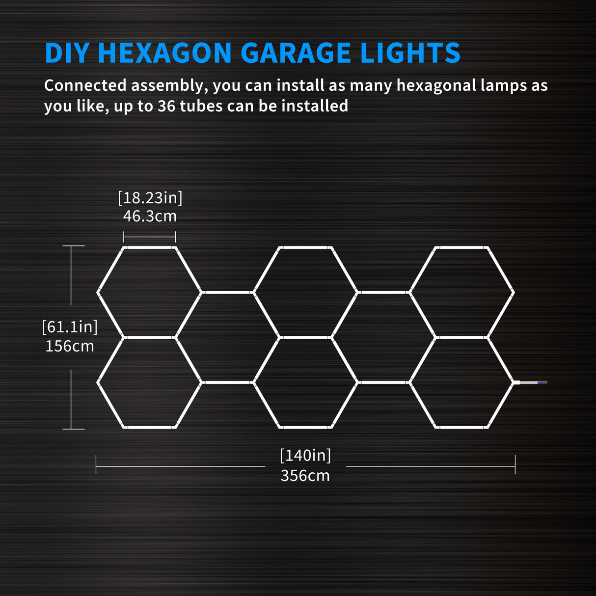 Details of Hexagon Garage Lights 8 hex