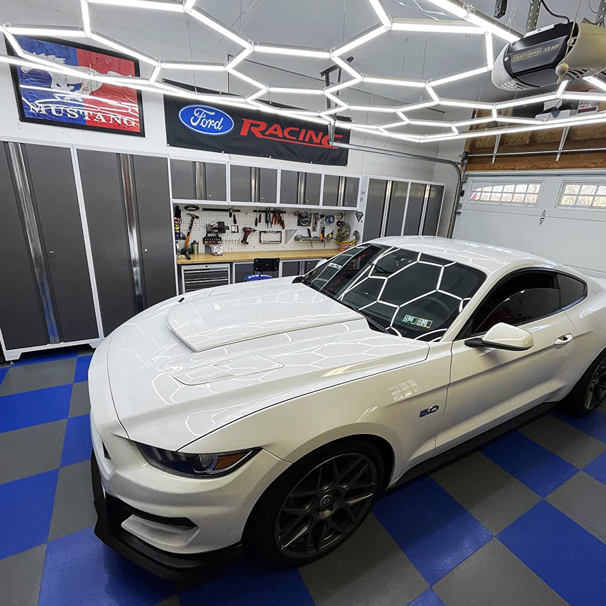 LED Hexagon Garage Lights 17 Hex with White Border – Voltleds