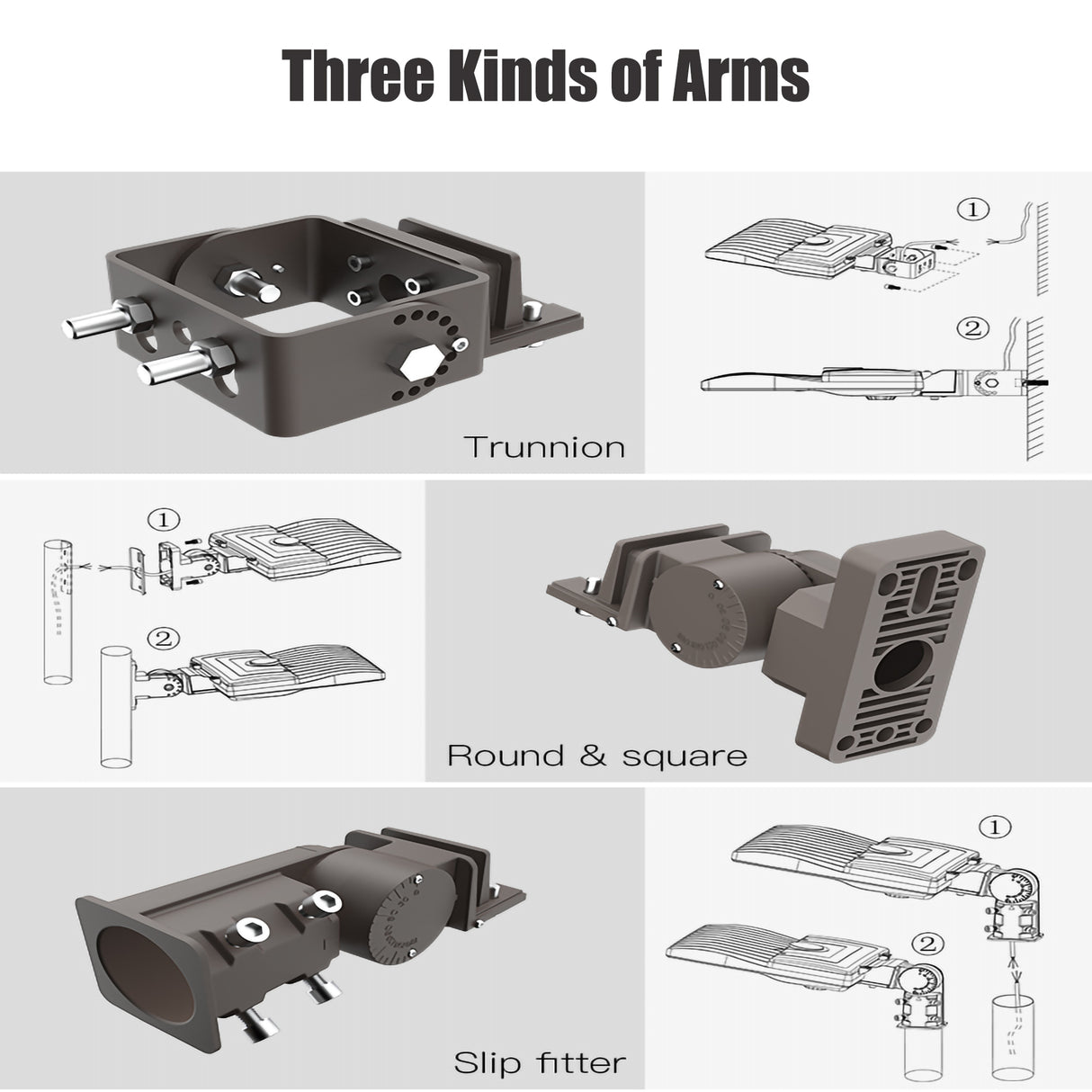 Installation of LED Parking Lot Lights Arms