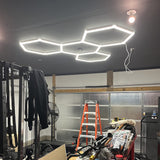 LED Hexagon Garage Lights 4 hex used in gym