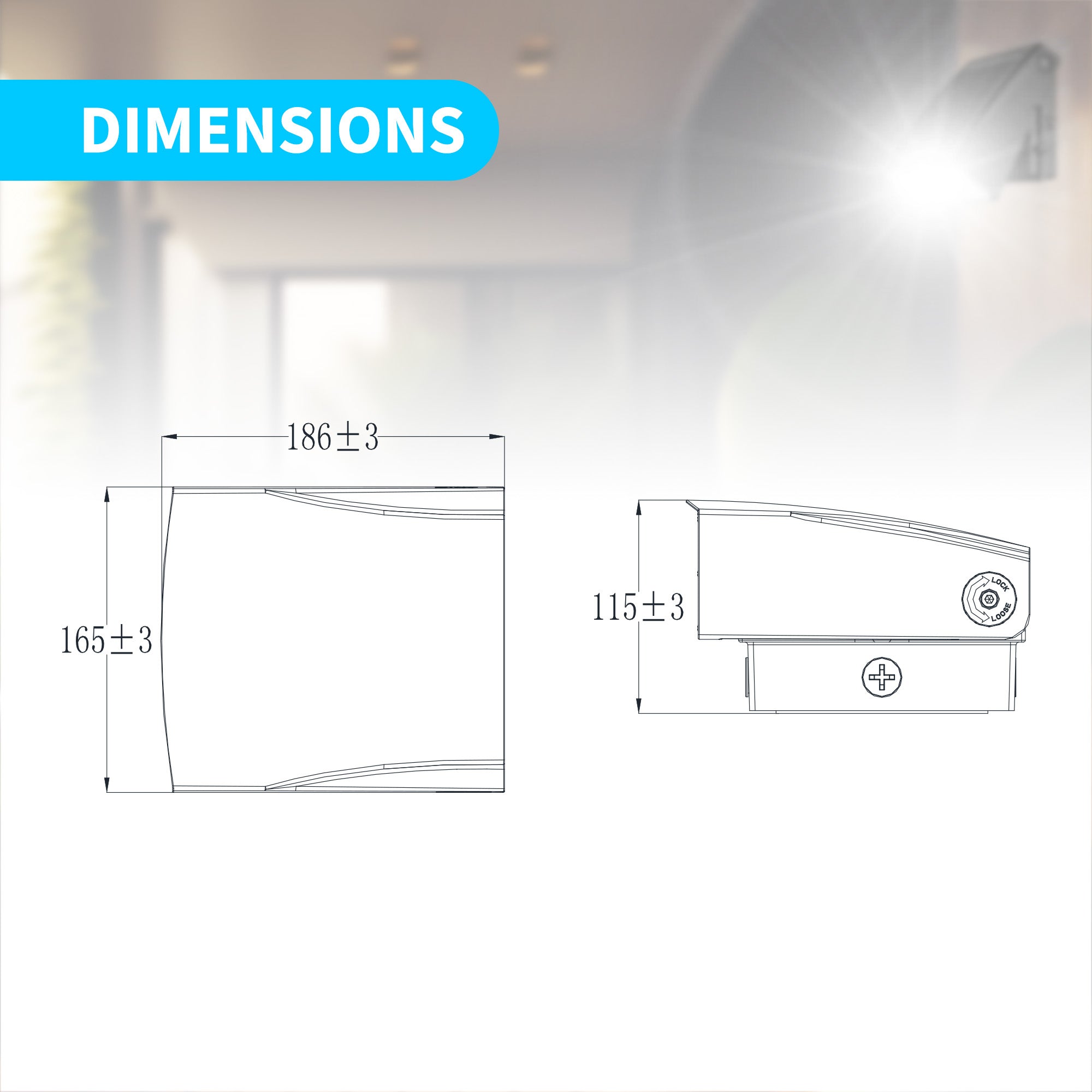 Dimensions of  LED Wall Pack Lights