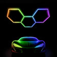 Color RGB LED Hexagon Lights 3 Hex front size