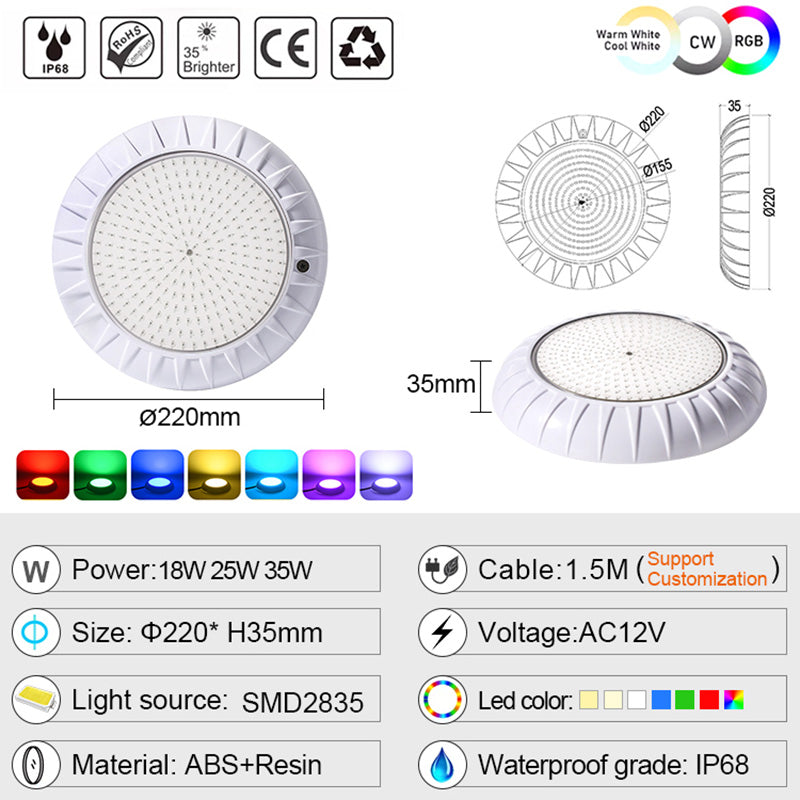 details of pool light