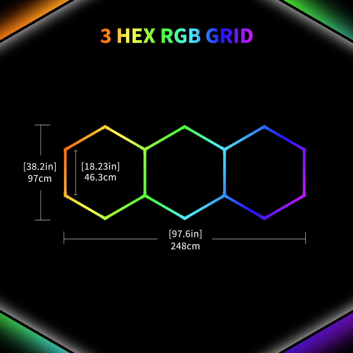 Details of Color RGB LED Hexagon Lights 3 Hex