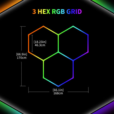 Details of Color RGB LED Hexagon Lights 3 Hex