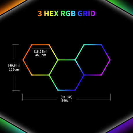 Details of Color RGB LED Hexagon Lights 3 Hex