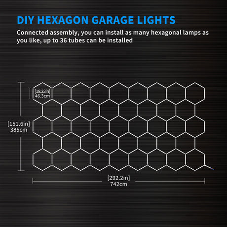 Details of Hexagon Garage Lights  43 hex 