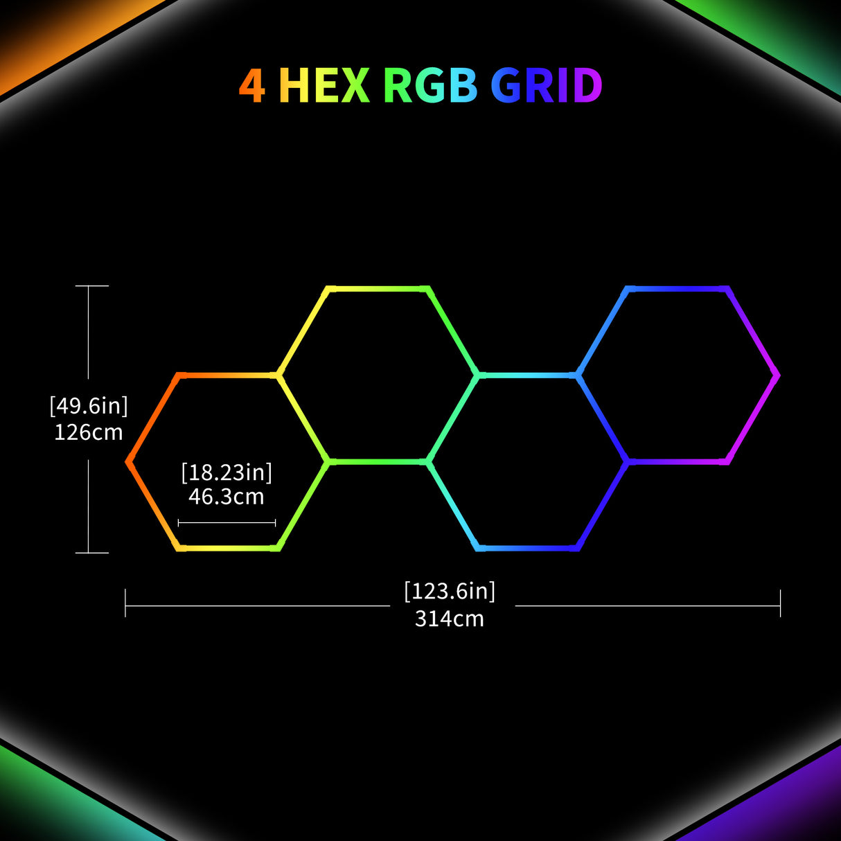 Details of Color RGB LED Hexagon Lights 4 Hex