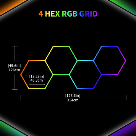 Details of Color RGB LED Hexagon Lights 4 Hex