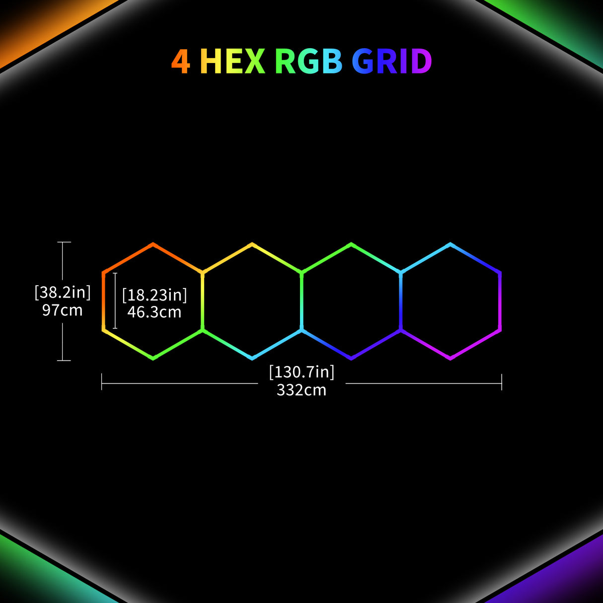 Details of Color RGB LED Hexagon Lights 4 Hex