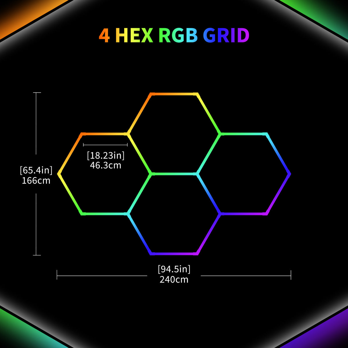 Details of Color RGB LED Hexagon Lights 4 Hex