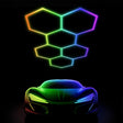 Color RGB LED Hexagon Lights 6 Hex front size