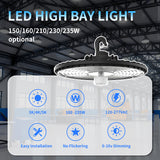 Super Bright UFO LED High Bay ,230W  (36000 Lumens) ,Selectable Wattage &CCT Adjustable, 120-277V, Energy Saving Industrial Lighting