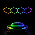 Color RGB LED Hexagon Lights 4 Hex front size