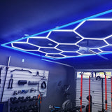 use of 15 hex lights with blue border in garage