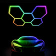 Color RGB LED Hexagon Lights 5 Hex front size