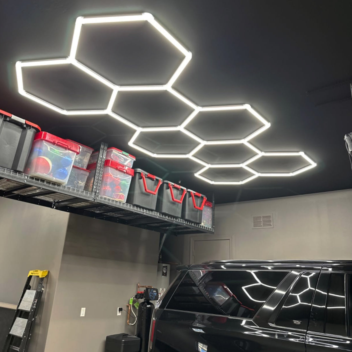 usage  of Hexagon Garage Lights 8 hex in garage