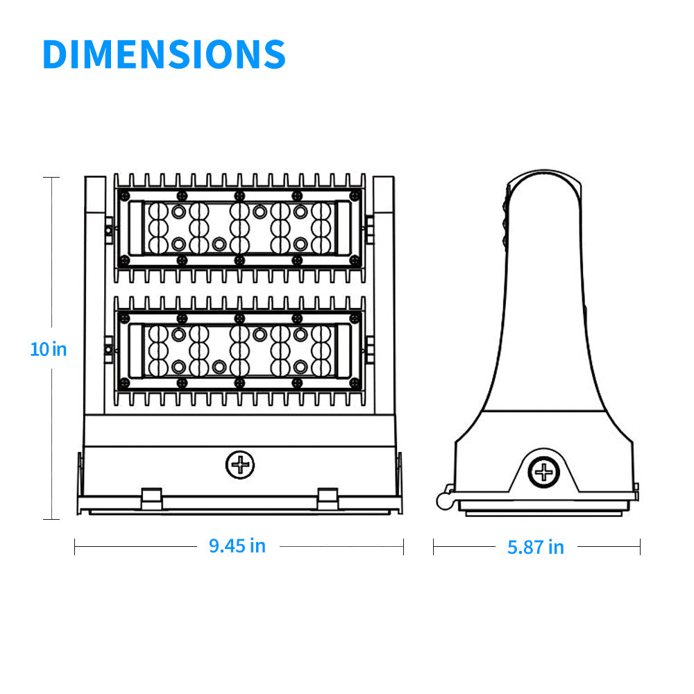 dimensions of led wall packs