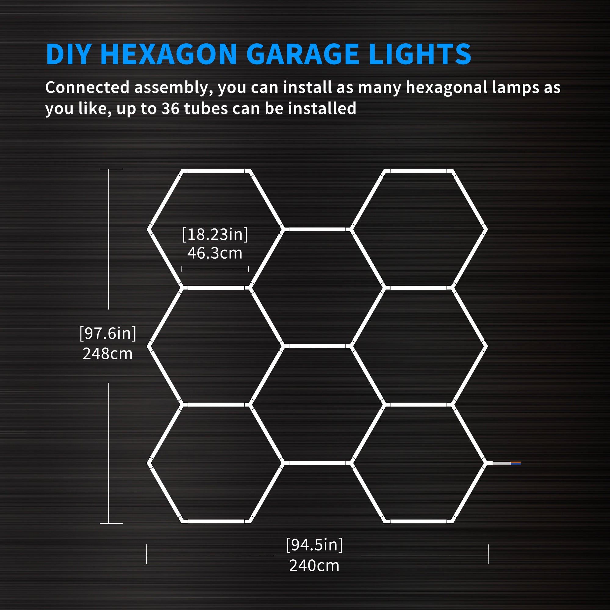 Details of Hexagon Garage Lights  8 hex 