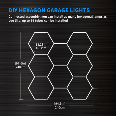 Details of Hexagon Garage Lights  8 hex 