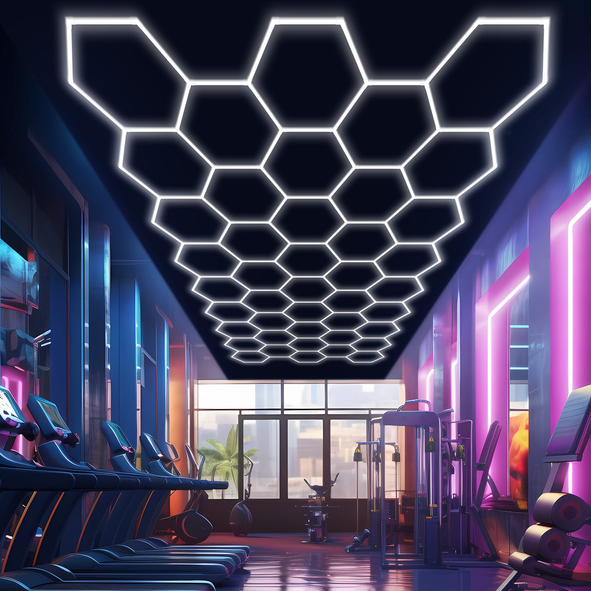 Usage of Hexagon Garage Lights  43 hex in gym