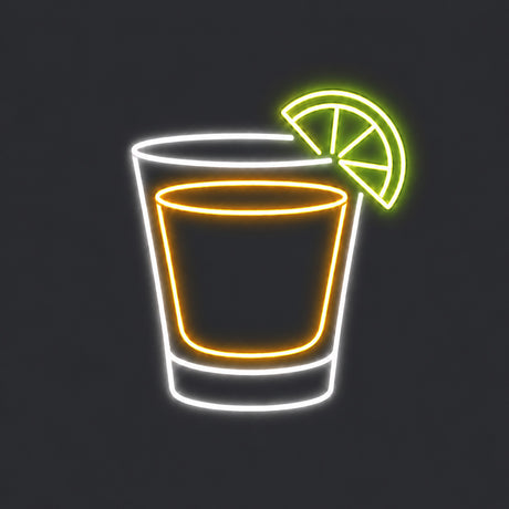 Bourbon Whiskey Shot Glass LED Neon Sign