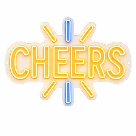 "CHEERS" Statement LED Neon Sign - Bold Accent Wall Light for Home Bar & Dining Room