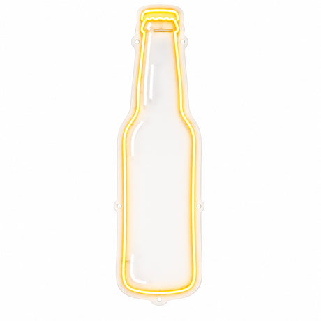 Sleek Beer Bottle LED Neon Sign - Minimalist Light for Home Bar & Man Cave