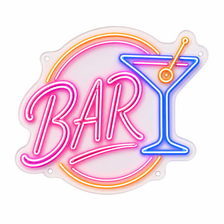 Retro Round BAR Cocktail LED Neon Sign
