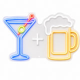 Cocktail + Beer Mug LED Neon Sign