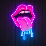 Dripping Lips UV LED Neon Sign