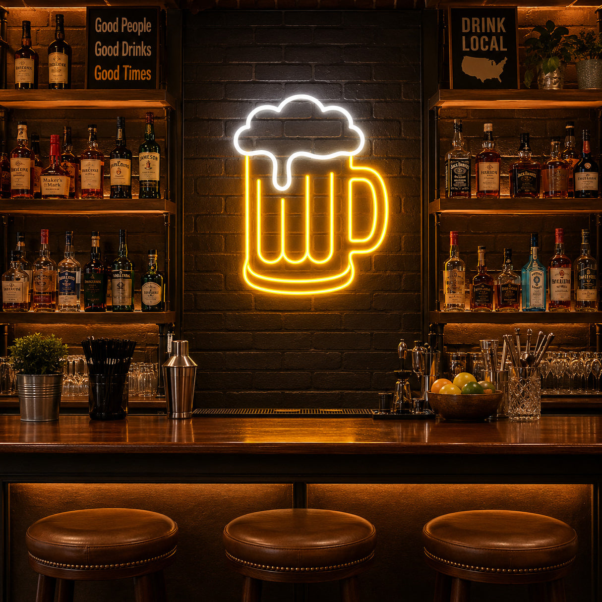 Frothy Beer Mug LED Neon Sign